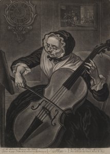 Starzejący się Trifler, ok. 1750 (mezzotinta) autorstwa English School