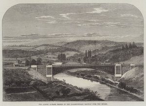 Albert Edward Bridge z Coalbrookdale Railway nad Severn (grawerowanie) autorstwa English School
