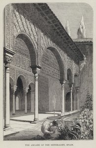 Arkada Generalife, Hiszpania (grafika) autorstwa English School