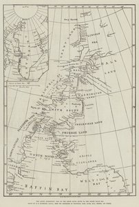 Ekspedycja Arktyczna, Mapa Szlaku Smith Sound do Północnego Morza Polarnego (rycina) autorstwa English School