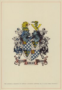 The Armorial Bearings of Edward Chaddock Lowndes, Esquire of Castle Combe, Chippenham (kolorowa litografia) autorstwa English School