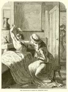 Zabójstwo Marata przez Charlotte Corday autorstwa English School