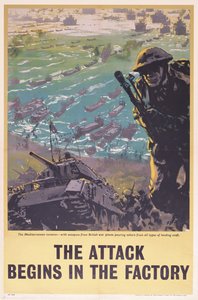 Atak rozpoczyna się w fabryce, plakat II wojny światowej, 1943