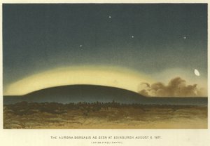 Aurora Borealis widziana w Edynburgu, 6 sierpnia 1871 r autorstwa English School