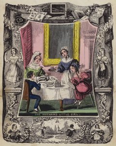 Niezręczna dziewczynka (kolorowa grawerunek) autorstwa English School