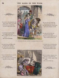 The Babes In The Wood (kolorowy grawerunek) autorstwa English School