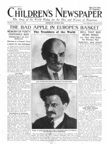 Złe jabłko w europejskim koszyku, strona tytułowa „Gazety Dziecięcej”, styczeń 1920 (druk gazetowy) autorstwa English School