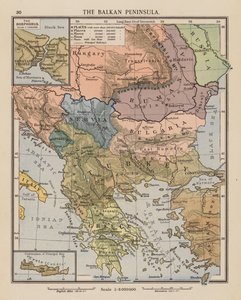 Półwysep Bałkański (kolorowa litografia) autorstwa English School