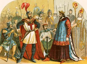 Baronowie biorą udział w sejmie zwołanym przez Henryka III autorstwa English School
