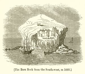 Bass Rock z południowego zachodu, w 1660 r autorstwa English School