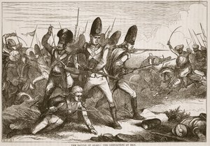 Bitwa pod Arras: Grenadierzy na dystans, ilustracja z Ilustrowanej Historii Indii Cassella autorstwa Jamesa Granta, wyd. 1879 autorstwa English School