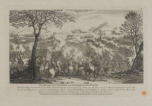 Bitwa pod Culloden, niedaleko Inverness w Szkocji, opublikowana przez Bowlesa i Carvera, 1746 autorstwa English School