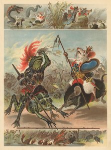 Bitwa żab i myszy (chromolitho) autorstwa English School