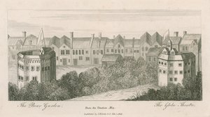 The Bear Garden and the Globe, Bankside, Londyn, z mapy weneckiej autorstwa English School