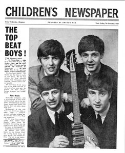 The Beatles, pierwsza strona The Childrens Newspaper, grudzień 1963 (druk gazetowy)