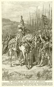 Początek Wielkiej Bitwy pod Agincourt autorstwa English School