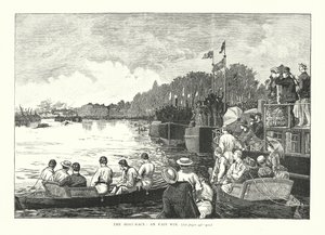 Wyścig łodzi, łatwe zwycięstwo (grawerunek) autorstwa English School