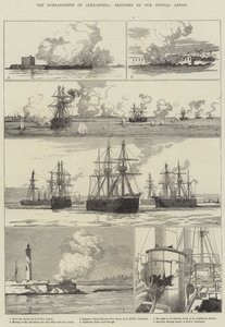 Bombardowanie Aleksandrii (rycina) autorstwa English School