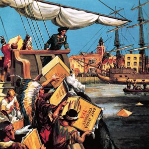 The Boston Tea Party (litografia) autorstwa English School