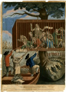 Bostonians w niebezpieczeństwie, 1774 autorstwa English School