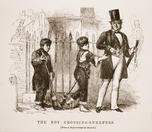 The Boy-Crossing Sweepers, z dagerotypu Richarda Bearda, ilustracja z London Labor i London Poor Henry