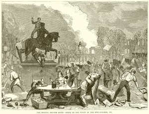Scena zamieszek podczas reformy w Bristolu w nocy 30 października 1831 r. autorstwa English School