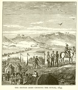 Armia brytyjska przekracza Sutlej, 1845 autorstwa English School