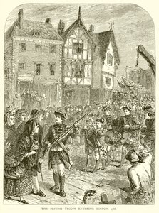 Oddziały brytyjskie wkraczające do Bostonu, 1768 r. autorstwa English School