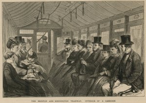 Tramwaj Brixton i Kennington - wnętrze wagonu autorstwa English School