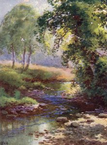 The Brook (kolorowa litografia) autorstwa English School