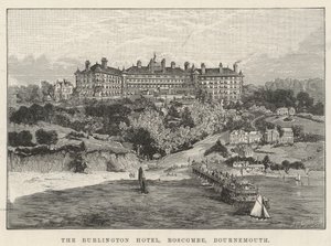 The Burlington Hotel, Boscombe, Bournemouth (grawerowanie) autorstwa English School