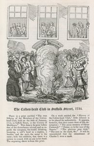 The Calves Head Club na Suffolk Street, 1734 autorstwa English School