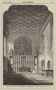 The Chapel Royal, Savoy, Strand, odrestaurowany, pan Sydney Smirke, RA, architekt (grawerowanie) autorstwa English School