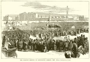 Spotkanie czarowników na Kennington Common, 1848 r. autorstwa English School