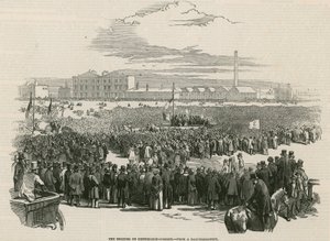 Spotkanie czartystów na Kennington Common w 1848 r. autorstwa English School