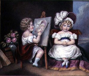 Portret dziecięcy, ok. 1825 (akwarela na papierze) autorstwa English School