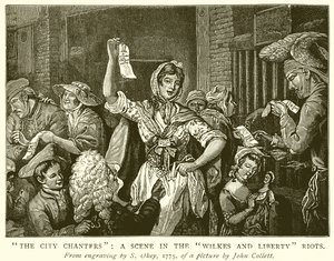 City Chanters: scena z zamieszek Wilkes i Liberty autorstwa English School