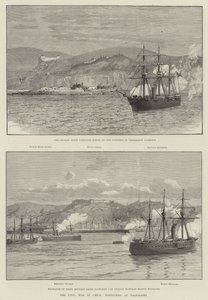 Wojna domowa w Chile, działania wojenne w Valparaiso (rycina) autorstwa English School