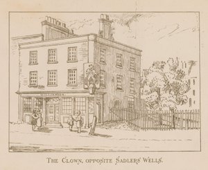 Klaun naprzeciwko Sadlers Wells, Londyn autorstwa English School