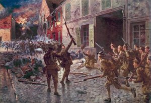 Straż Coldstream w Landrecies, sierpień 1914 autorstwa English School