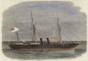 Konfederacyjny parowiec Rappahannock leżący na molo w Calais autorstwa English School