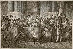 Kongres Wiedeński, ilustracja z Cassells Illustrated History of England (zdjęcie w sepii) autorstwa English School