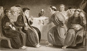 Konwokacja w Oksfordzie, ilustracja z David Hume The History of England, wyd. R. Bowyer, Londyn, 1812 r. autorstwa English School