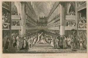 Koronacja królowej Wiktorii w Opactwie Westminsterskim, 28 czerwca 1838 r autorstwa English School