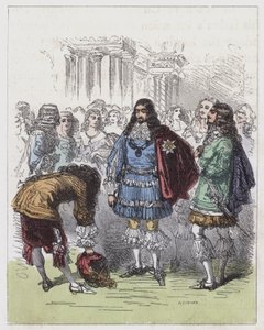 Dwór Karola II (kolorowy grawerunek) autorstwa English School