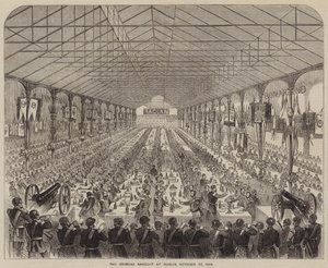 Bankiet krymski w Dublinie, 22 października 1856 (grawerowanie) autorstwa English School