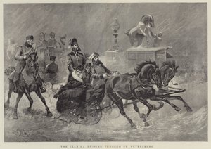 Caryna przejeżdżająca przez Petersburg (rycina) autorstwa English School