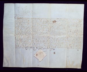 Nakaz śmierci Thomasa Howarda, 4. księcia Norfolk, podpisany przez królową Elżbietę I, 1572 (atrament na welinie) autorstwa English School