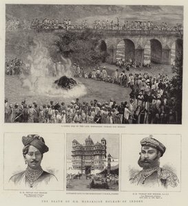 Śmierć Jego Świątobliwości Maharajah Holkara z Indore (rycina) autorstwa English School