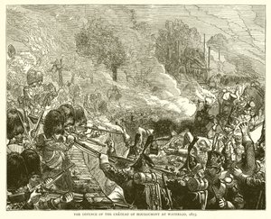 Obrona zamku Hougoumont w Waterloo, 1815 r autorstwa English School